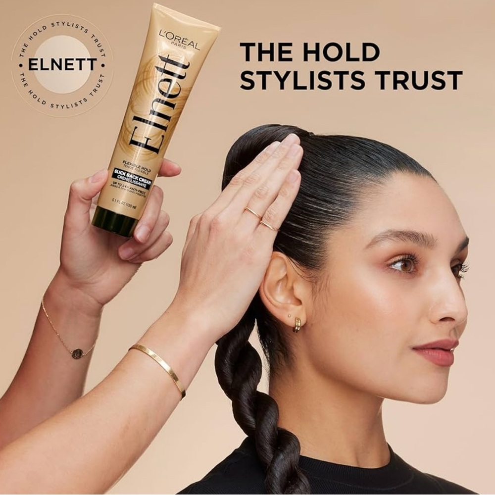 L'Oreal Elnett Slick Back Styling Cream Flexible Hold Anti-Frizz 5.1 oz (3 PACK) - Picture 4 of 10